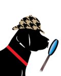 Illustration of Raffi the dog as Sherlock Holmes