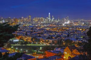 San Francisco Skyline at Night from Liberty Hill