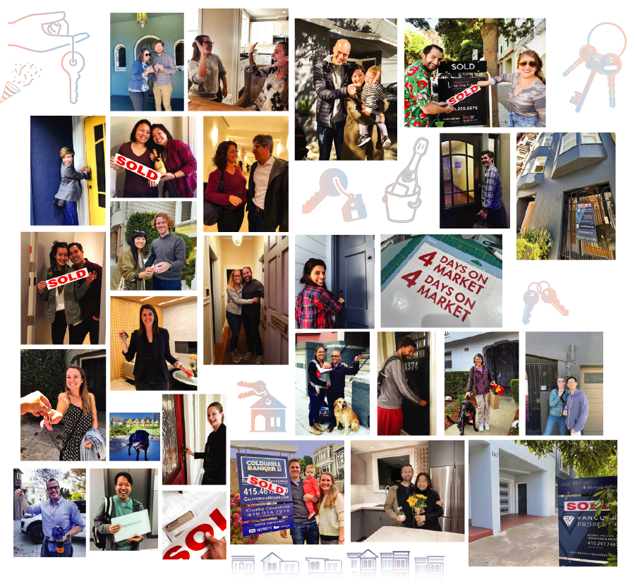 Buyer Collage 2023 Collage of home buyers and sellers in San Francisco