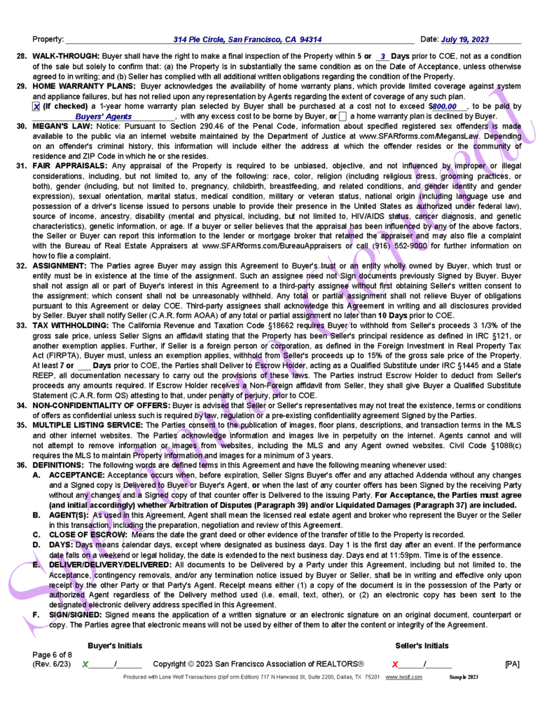 2023 SFAR Contract June 2023 Version_Page_6 Page 6 of the 2023 SFAR Purchase Contract