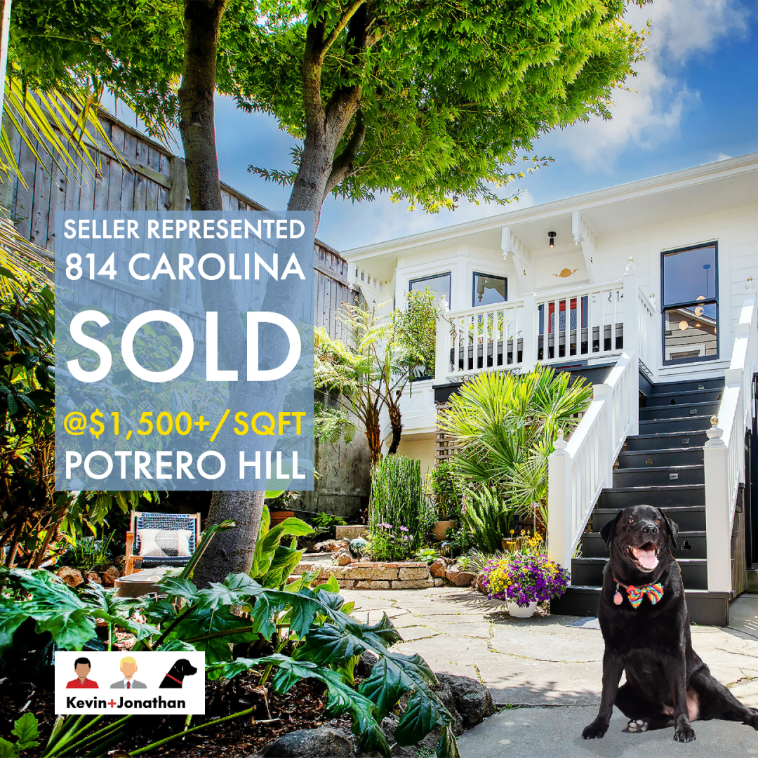 Picture of white cottage with Raffi, the real estate super dog extraordinaire in front and text