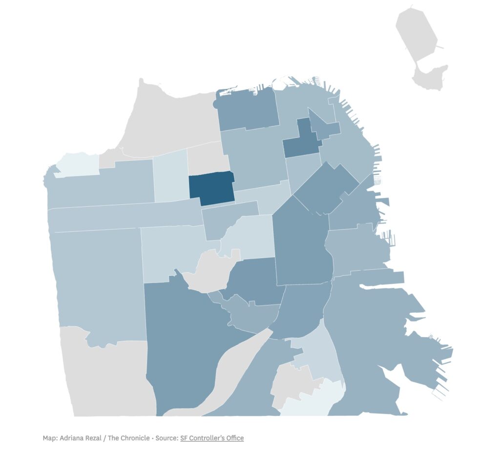 Neighborhood map of litter conditions of San Francisco 