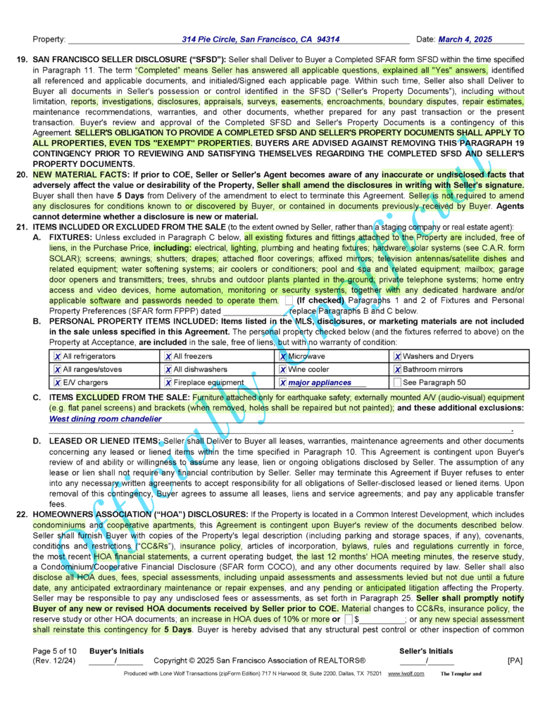 SFAR Contract - Dec 24 version - page _Page_05 Image of the SFAR Form Contract, page 5, Dec 2024 Version