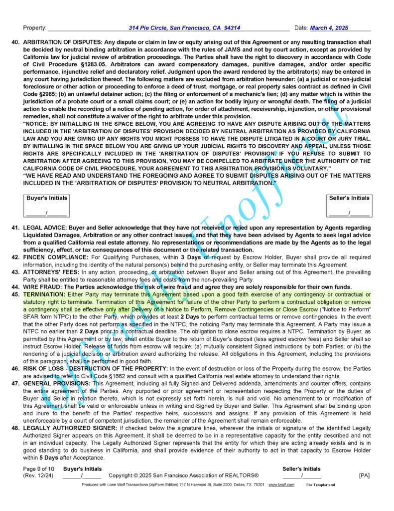 SFAR Contract - Dec 24 version - page _Page_09 Image of the SFAR Form Contract, page 9, Dec 2024 Version