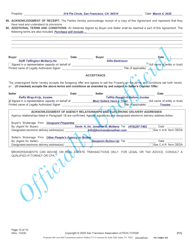 SFAR Contract - Dec 24 version - page _Page_10 Image of the SFAR Form Contract, page 10, Dec 2024 Version