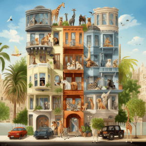 A crazy animal house condo building