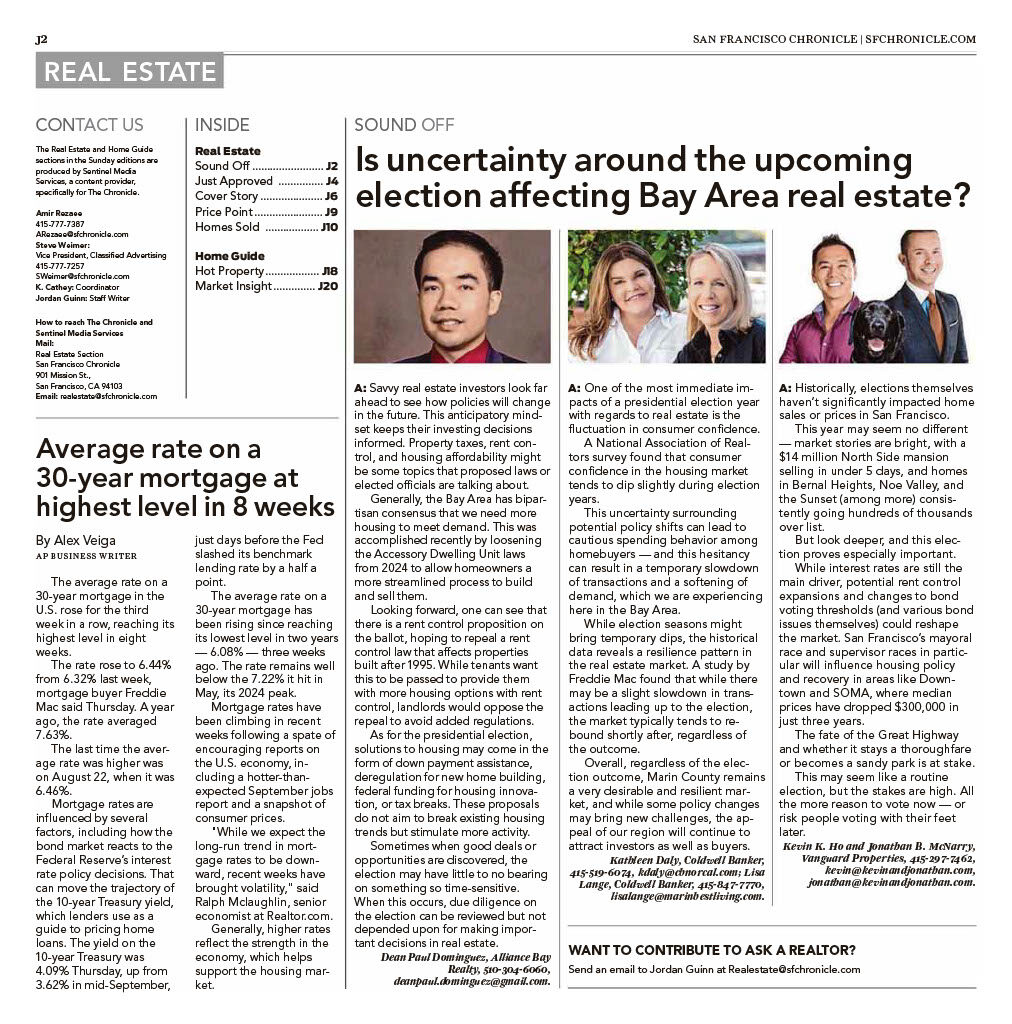 Screen Capture of San Francisco Chronicle article about elections