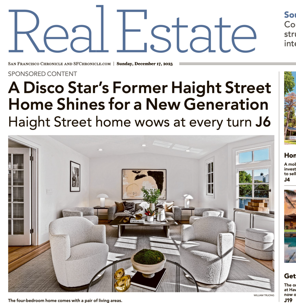 Real Estate Section Cover Story for a Listing from Kevin Ho and Jonathan McNarry featuring lead singer of the Village People