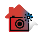Photography Icon – Showcasing professional listing photos with a camera inside a home.