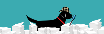 disclosure document pile@2x Raffi the dog among paper stacks